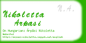 nikoletta arpasi business card